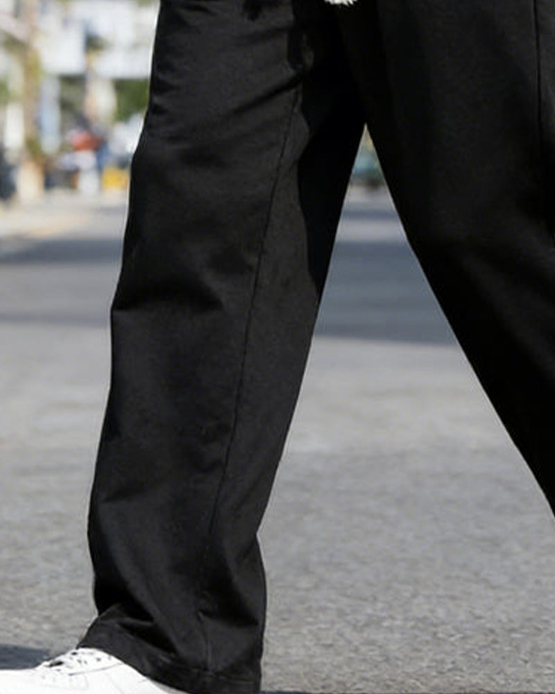 Men's Casual Drawstring Straight Leg Pants