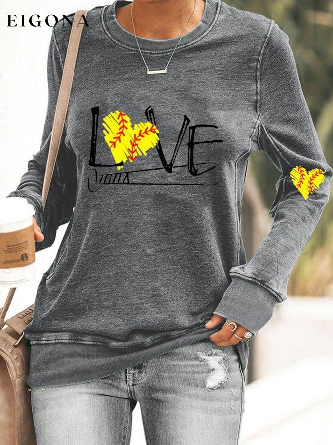 Women's Softball lover Sweatshirt ball print