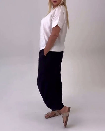 Lässiges Hosenset mit Print und Taschen