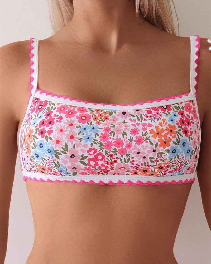 Small floral print camisole bikini set bikinis summer