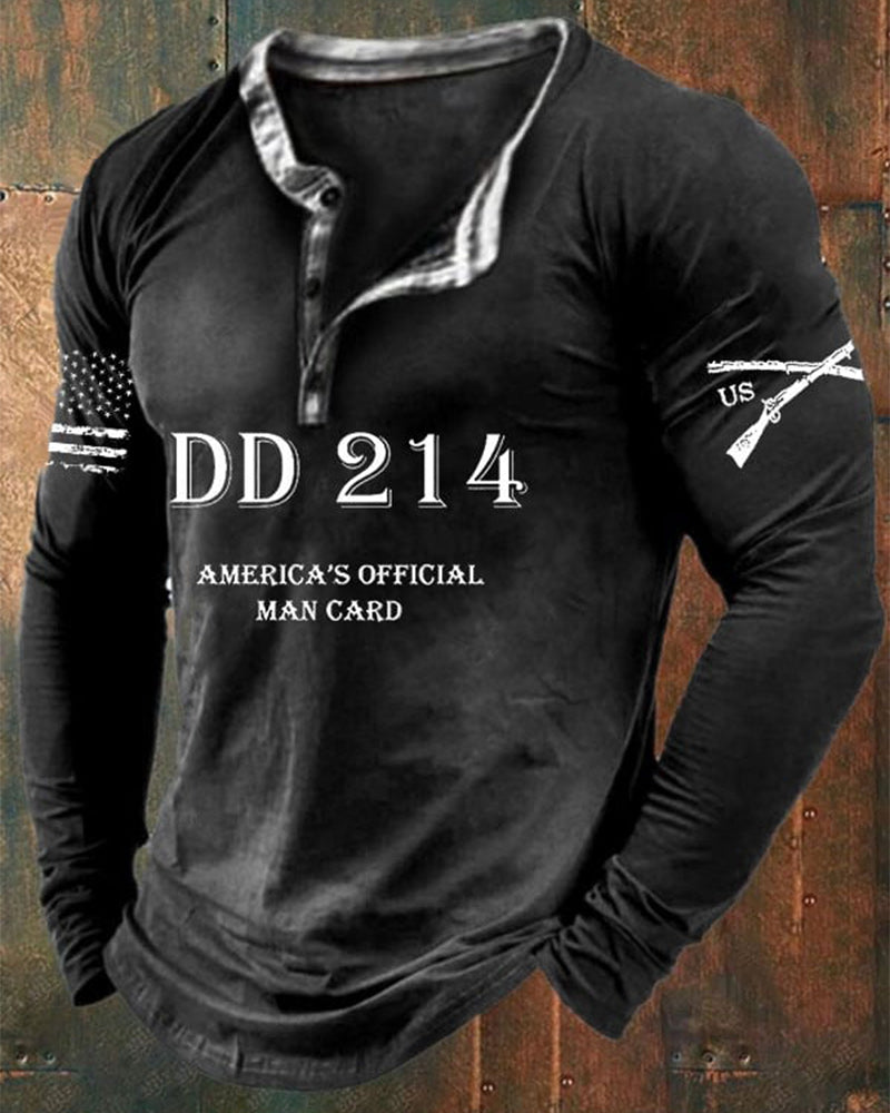 Men's DD214 America's Official Man Card Print T-Shirt 2024 f/w t-shirts man Veterans Day