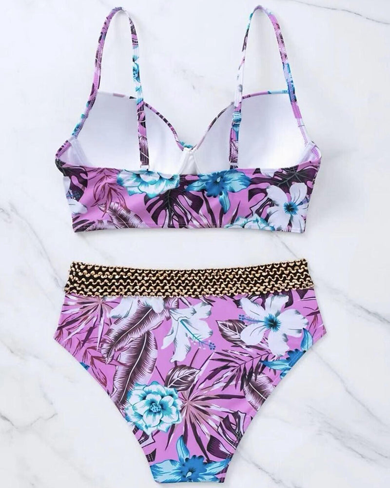 Sexy Purple Two-Piece Swimsuit