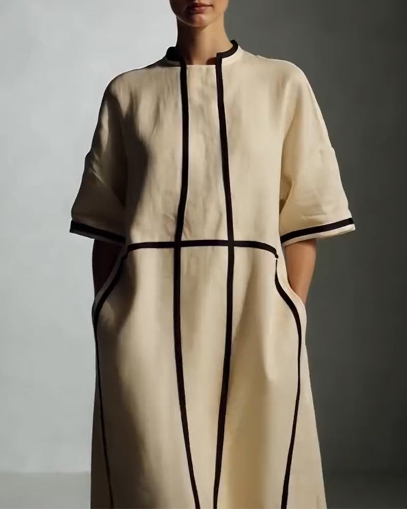 Color Block Loose Vacation Dress