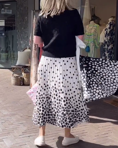 Elegant polka dot print pleated skirt 202466 skirts spring summer