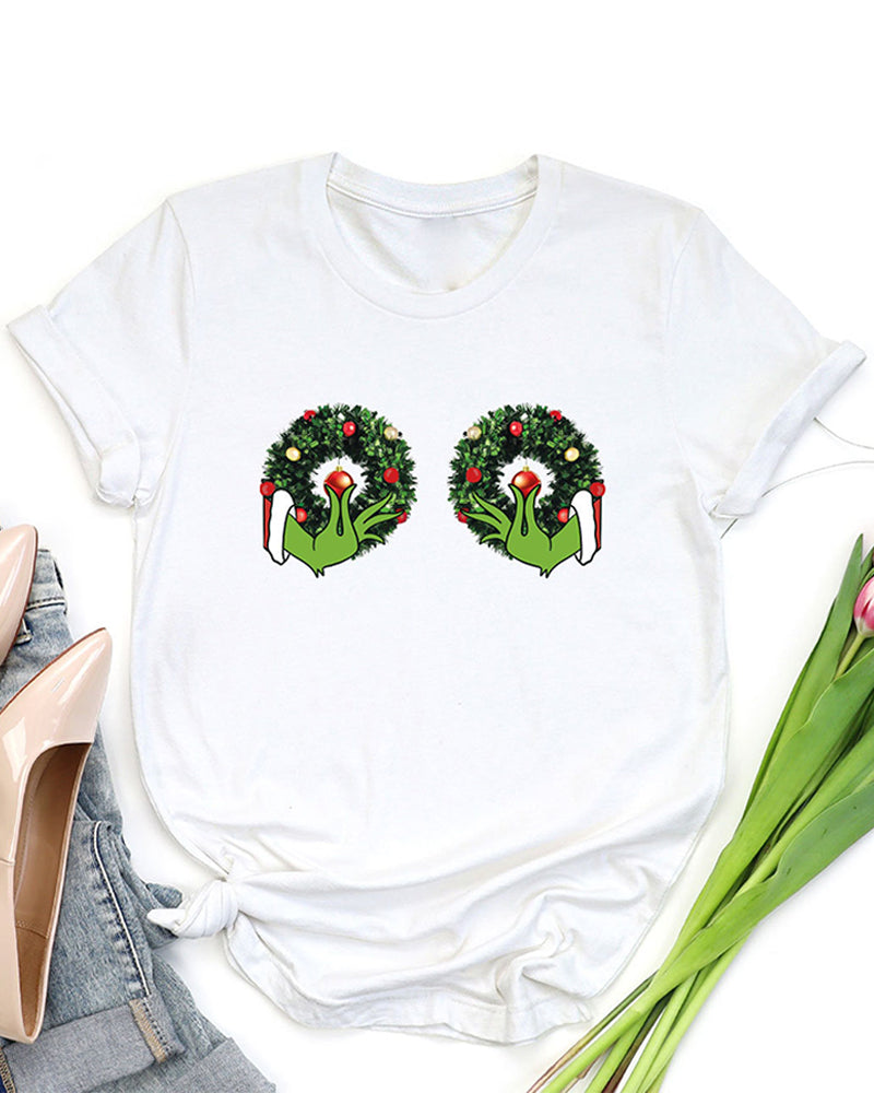 Women's Funny Christmas Shirt 2024 f/w christmas t-shirts women's christmas