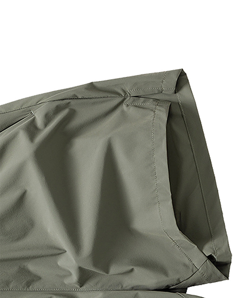 Men Elastic Waist Pocket Quick-Dry Ice Silk Sports Shorts