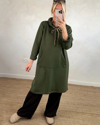 Oversized Hooded Dress with Pockets
