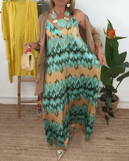 Fashion Suspender Dress And Sun Protection Coat Set