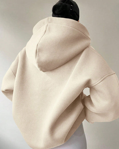 Casual Solid Color Loose Hoodie