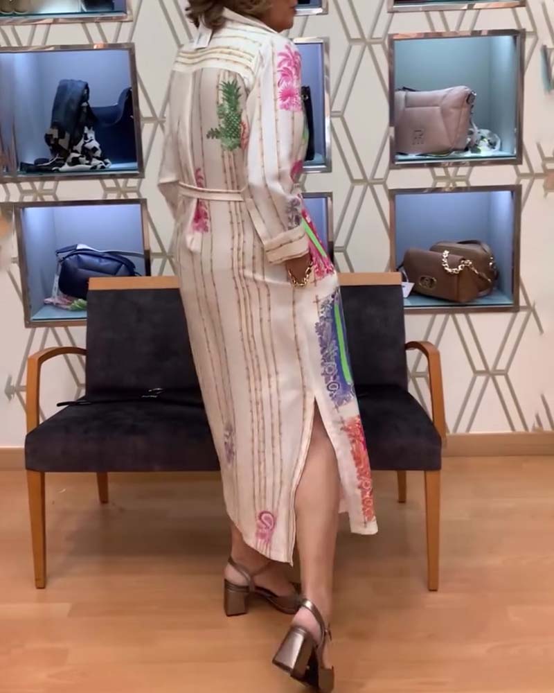 Patchwork Printed Long Shirt Dress
