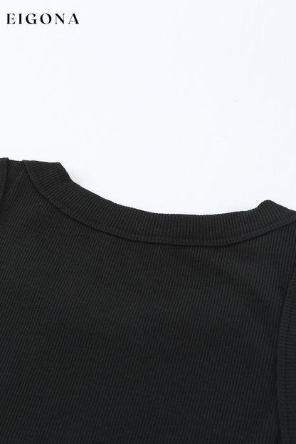 Solid Black Round Neck Ribbed Tank Top All In Stock black tank top clothes Season Summer shirts Size S To 2XL tank tank top top tops