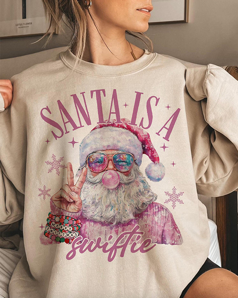 Women's Santa Is A Swiftie Sweatshirt 2024 f/w christmas hoodies & sweatshirts women's christmas