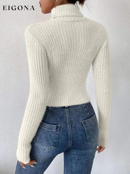 Ribbed Turtleneck Long Sleeve Sweater clothes Ship From Overseas sweater sweaters X.W