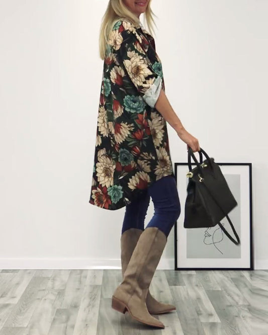 Lapel leopard print shirt