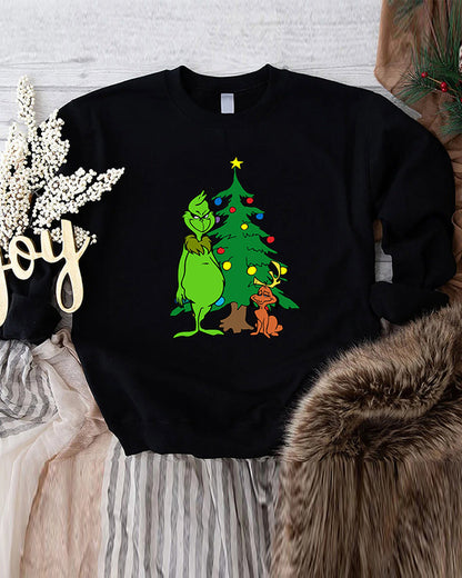 Funny grinch Christmas round neck sweatshirt 2024 f/w christmas Grinch sweatshirts