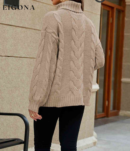 Cable-Knit Turtleneck Sweater clothes SF Knit Ship From Overseas sweater sweaters