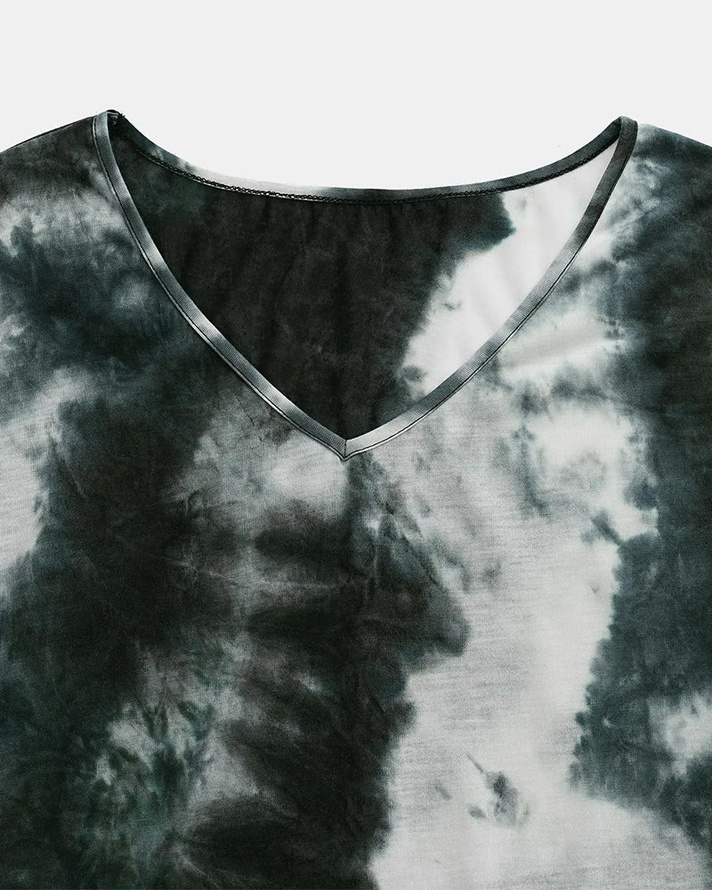 V-Neck Tie-Dye Dress