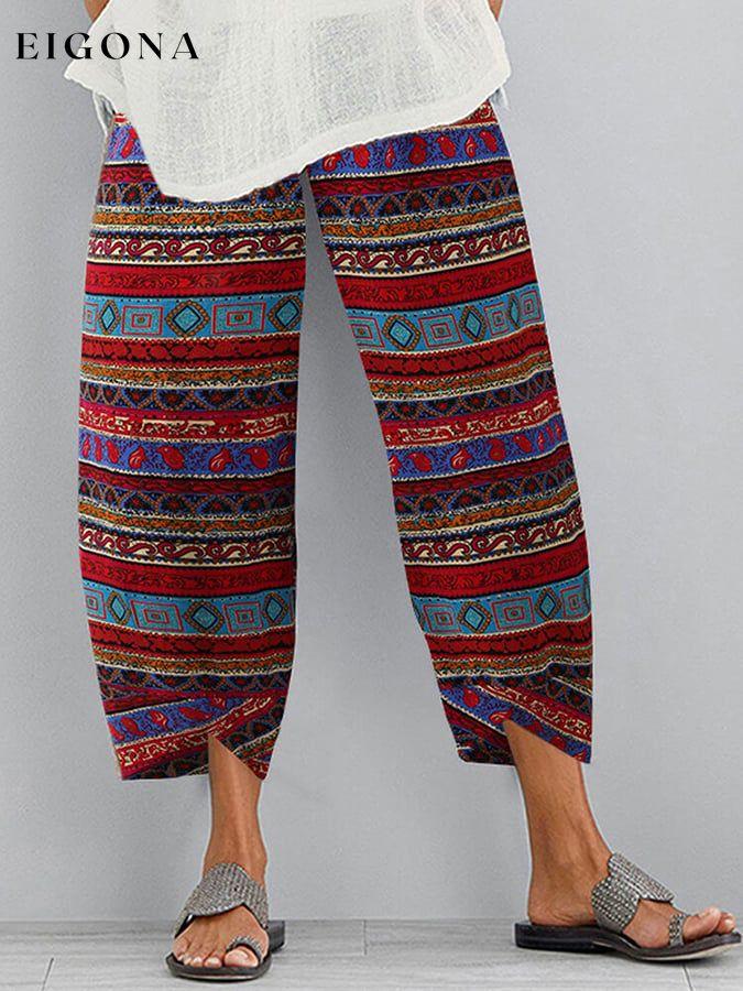 Women's Vintage Print Casual Pants bottom