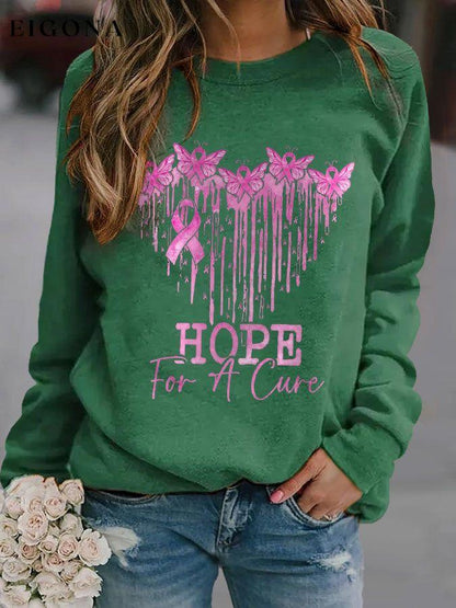 Butterfly Breast Cancer Heart Hope For A Cure Print Sweatshirt fall sale