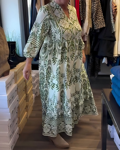 Floral-Print V-Neck Dress