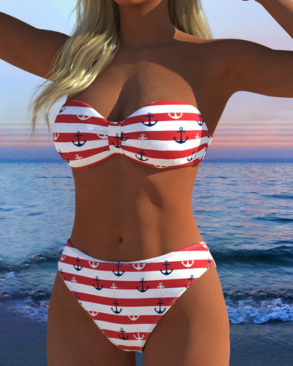 Sexy Striped Triangle Swimsuit