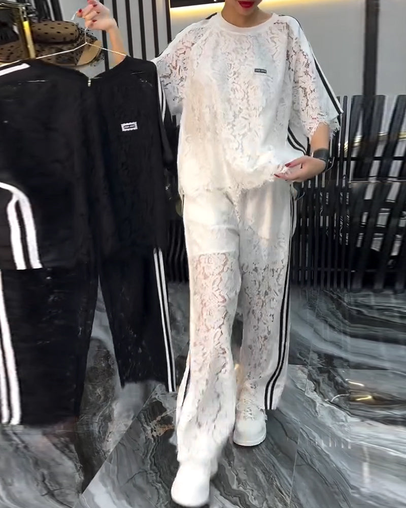 Fashionable Lace - Spliced Suit