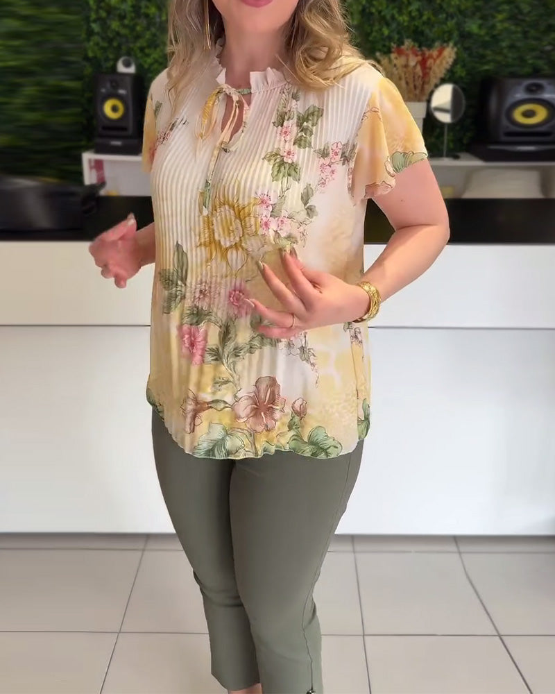 Bedruckte, stilvolle Bluse