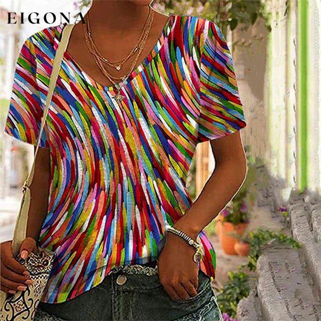 Casual Colorful T-Shirt best Best Sellings clothes Plus Size Sale tops Topseller