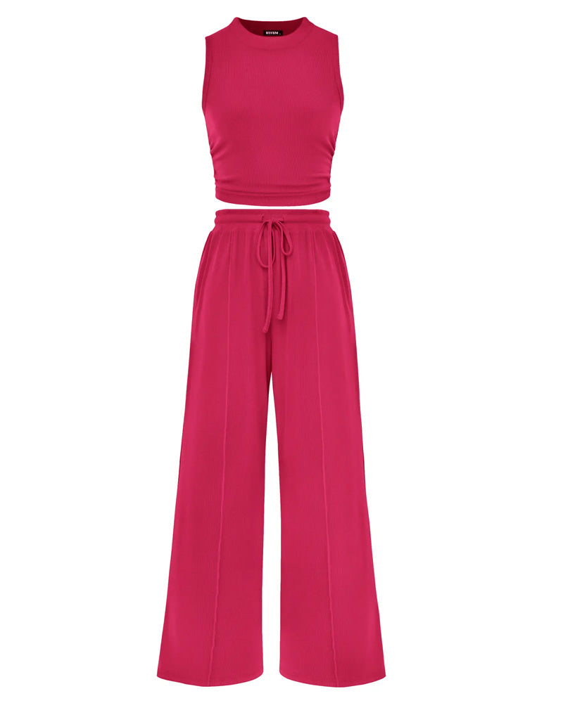 Vest and Elastic-Waist Trousers Set