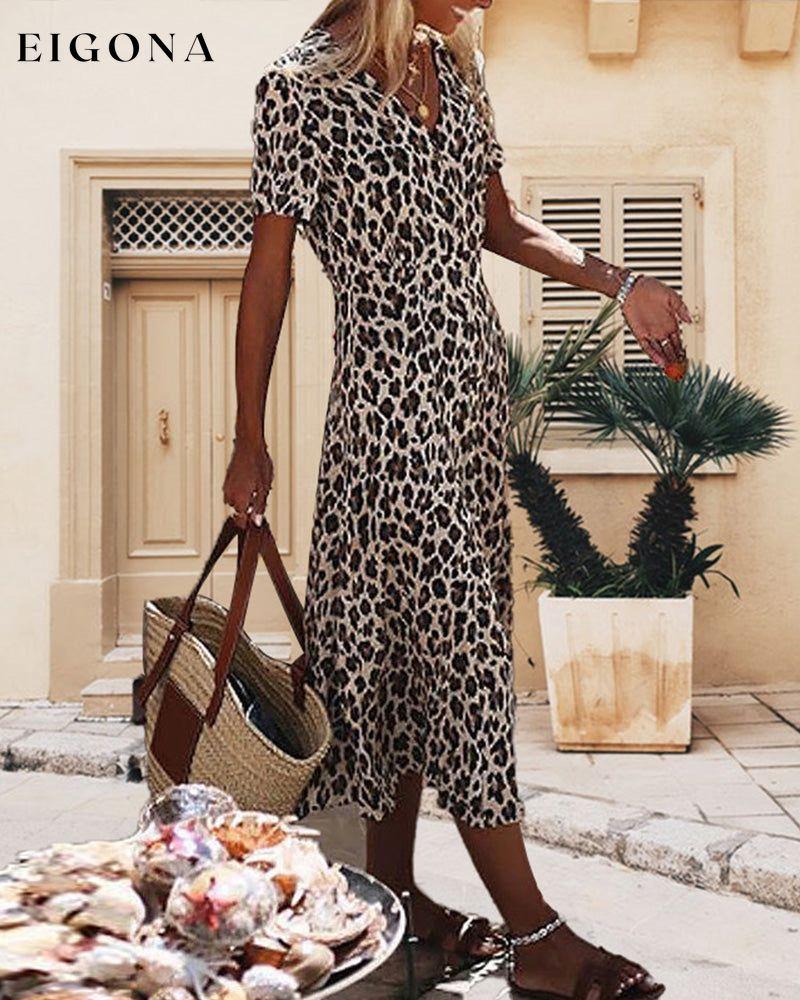 V-neck dress in leopard print Casual Dresses Clothes Dresses SALE Spring Summer