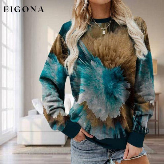 Casual Tie-Dye Sweatshirt Multicolor best Best Sellings clothes Plus Size Sale tops Topseller