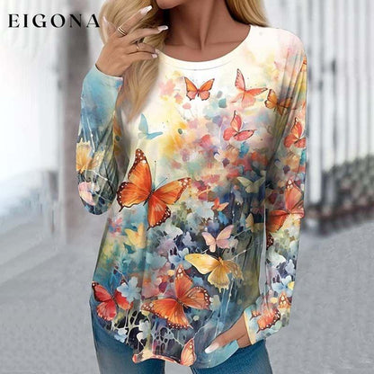 Casual Butterfly Print T-Shirt best Best Sellings clothes Plus Size Sale tops Topseller