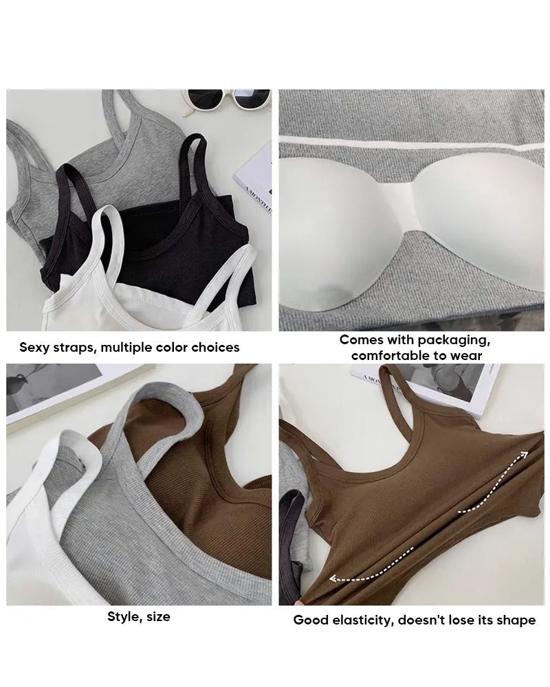 Canotta con reggiseno incorporato in tinta unita