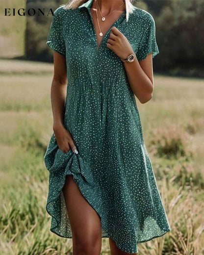 Casual lapel floral dress casual dresses summer