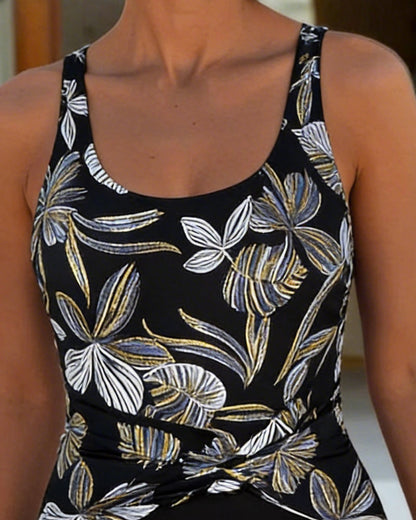 Resort-Style Printed Onesie Swimsuit