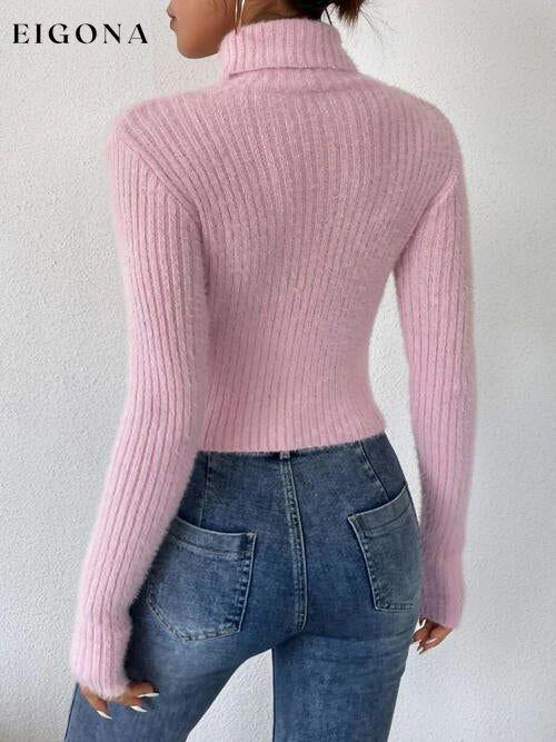 Ribbed Turtleneck Long Sleeve Sweater clothes Ship From Overseas sweater sweaters X.W