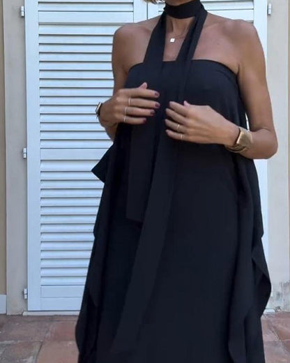 Flowing Solid Color Dress