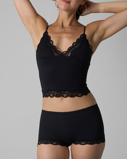 Lightweight Lace Camisole And Panties Set