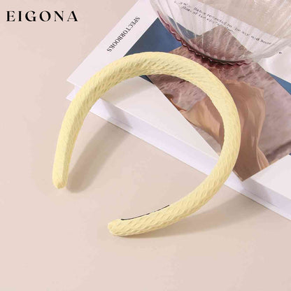 Wide Waffle Headband Butter Yellow One Size clothes G#Y Ship From Overseas