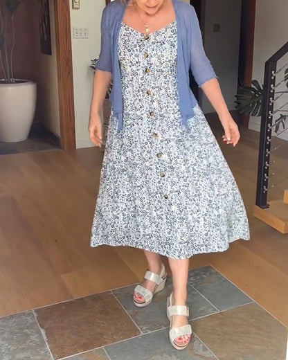 Strapless Floral Shawl Set