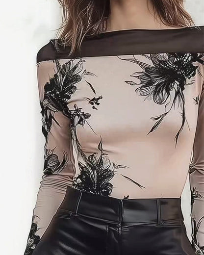 Elegant Printed Slim-Fit T-Shirt