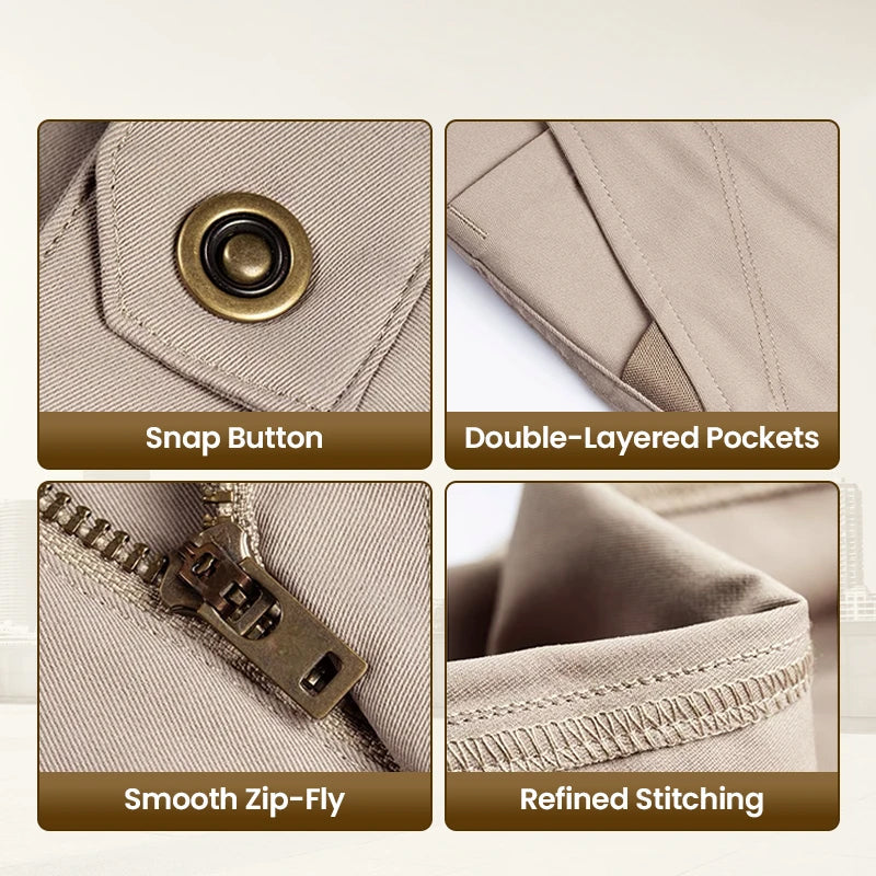 GlideActive - Men's Active Khaki Pants With Expandable Waistband