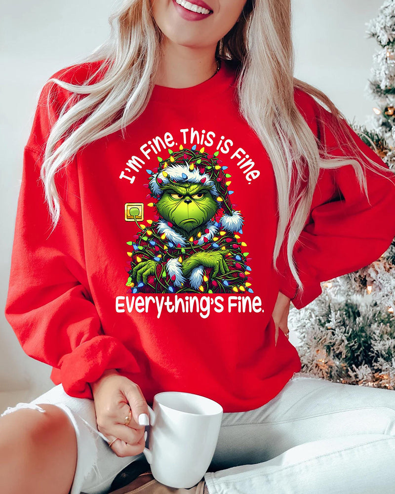 Women's Funny Grinch Sweatshirt 2024 f/w christmas hoodies & sweatshirts women's christmas