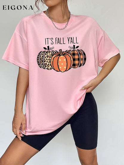 IT'S FALL Y'ALL Graphic T-Shirt Blush Pink clothes E@M@E Ship From Overseas Shipping Delay 09/29/2023 - 10/01/2023 trend