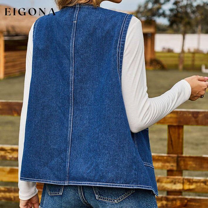 Heart Button Denim Vest clothes M.F Ship From Overseas Shipping Delay 09/29/2023 - 10/02/2023 trend