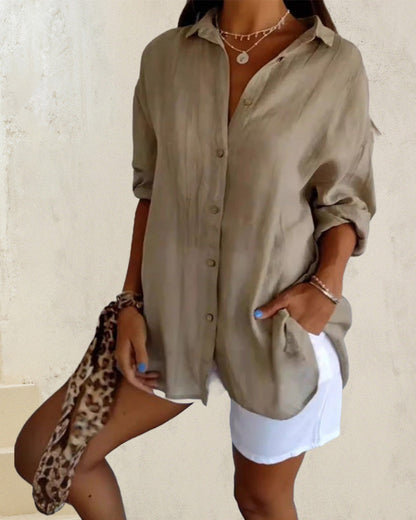 Loose Solid Color Simple Top