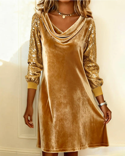 Elegant Velvet And Sequined Dress