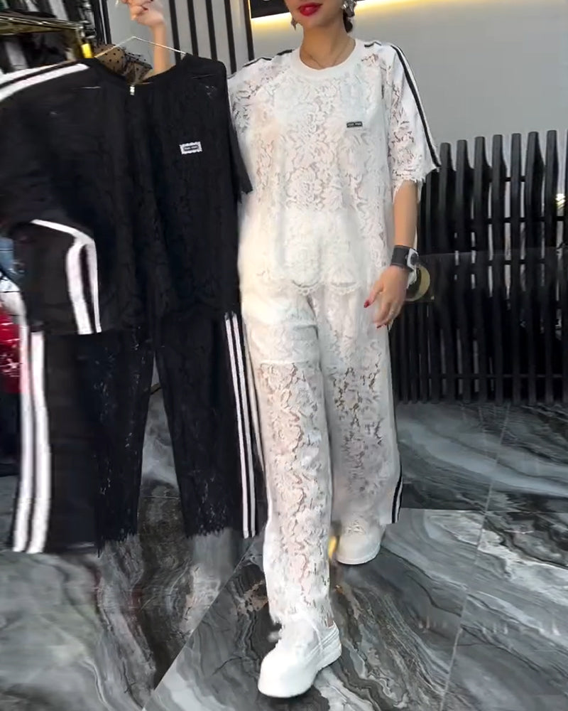 Fashionable Lace - Spliced Suit