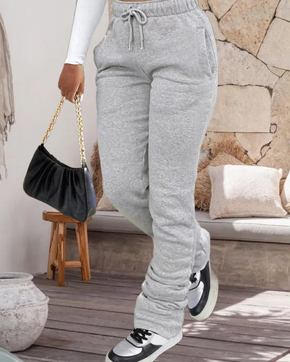 Solid color drawstring sweatpants 2024 f/w pants