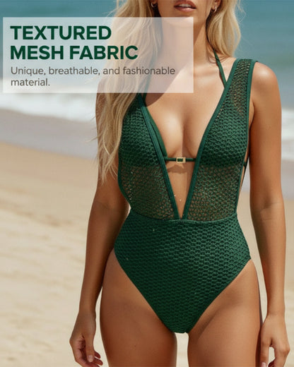 Women's Deep V-Neck One-Piece